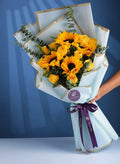 The Golden Radiance Bouquet – Mixed Sunflower Yellow Blooms